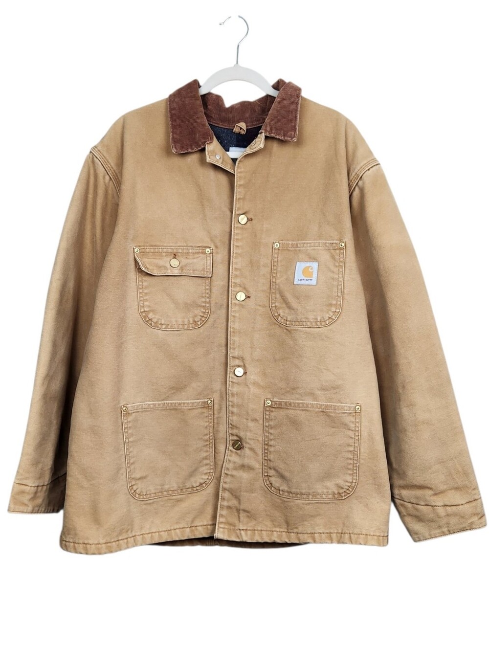 Carhartt Vintage C01 BRN Blanket Lined Duck Chore Coat Mens Size 44R Size Large